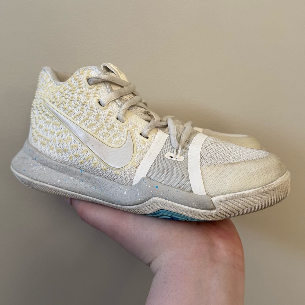 Nike Kyrie 3 Ivory white bone high top basketball sneakers shoes